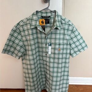 Carhartt Men's Casual Green Checkered Shirt